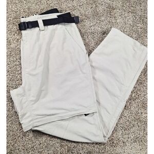 The North Face Women's Convertible Belted Zip Off Shorts Pants‎ Beige Sz XL